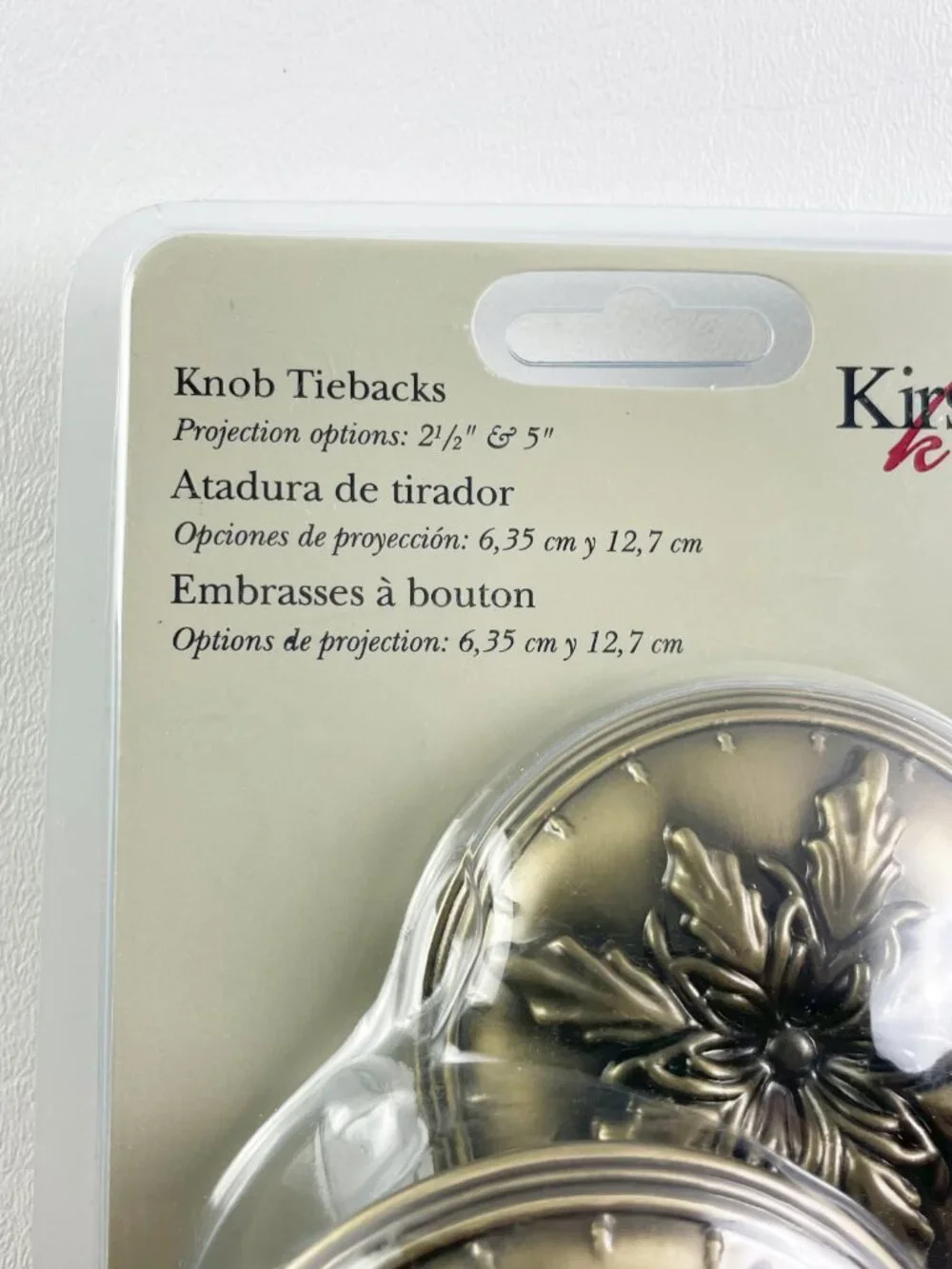 Kirsch Knob Tiebacks Antique Brass 2 Pairs K37
